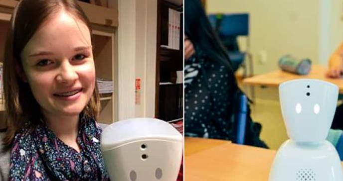 Zoe Johnson se beneficia de un robot de telepresencia.