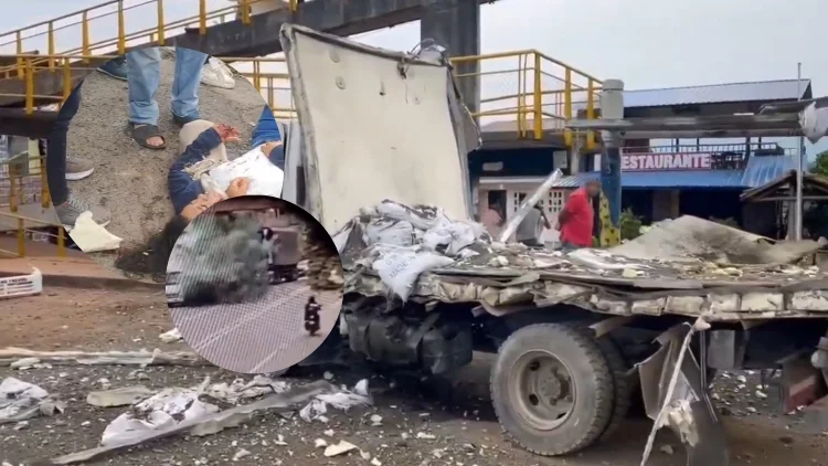 En video quedo registrada la explosión de un camión en Quilichao