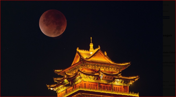 Luna de Sangre- Eclipse de Luna- Imágenes- Asia- Australia- 8Sep-