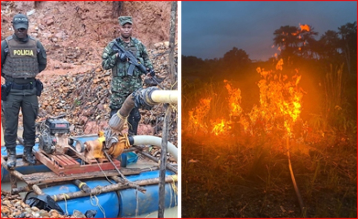 Ejército- Policía- minería Ilegal- Clan del Golfo- yacimiento- destrucción- 12Ene-