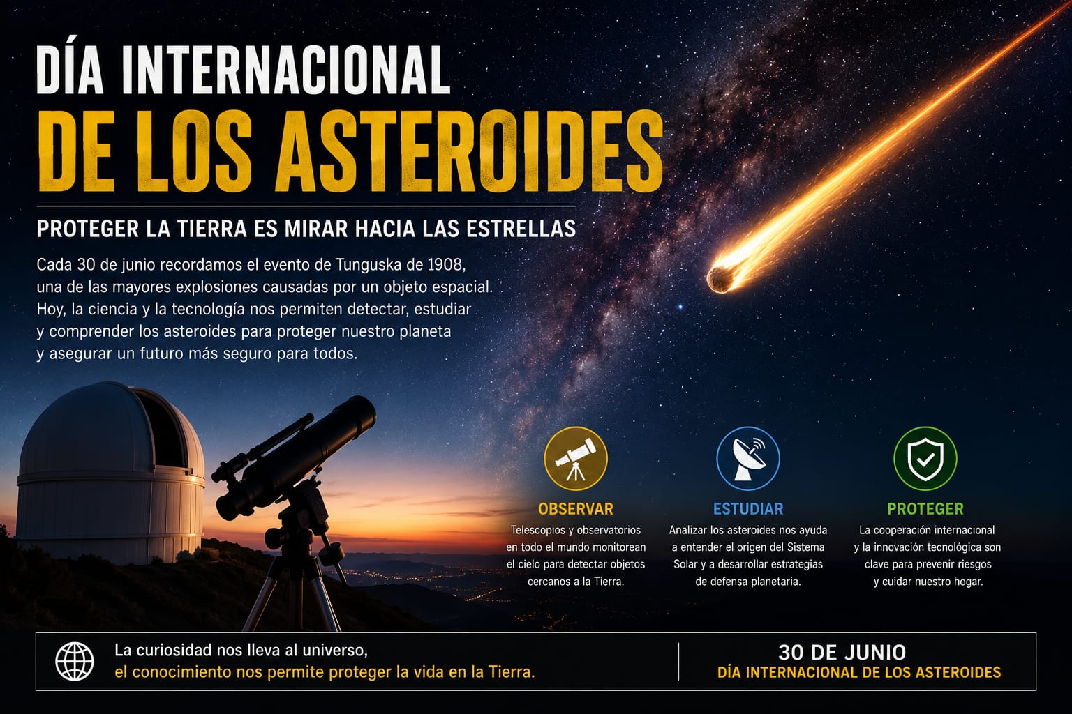 Estudiar los asteroides no es temer al espacio, sino prepararnos con ciencia para proteger el futuro de la humanidad."