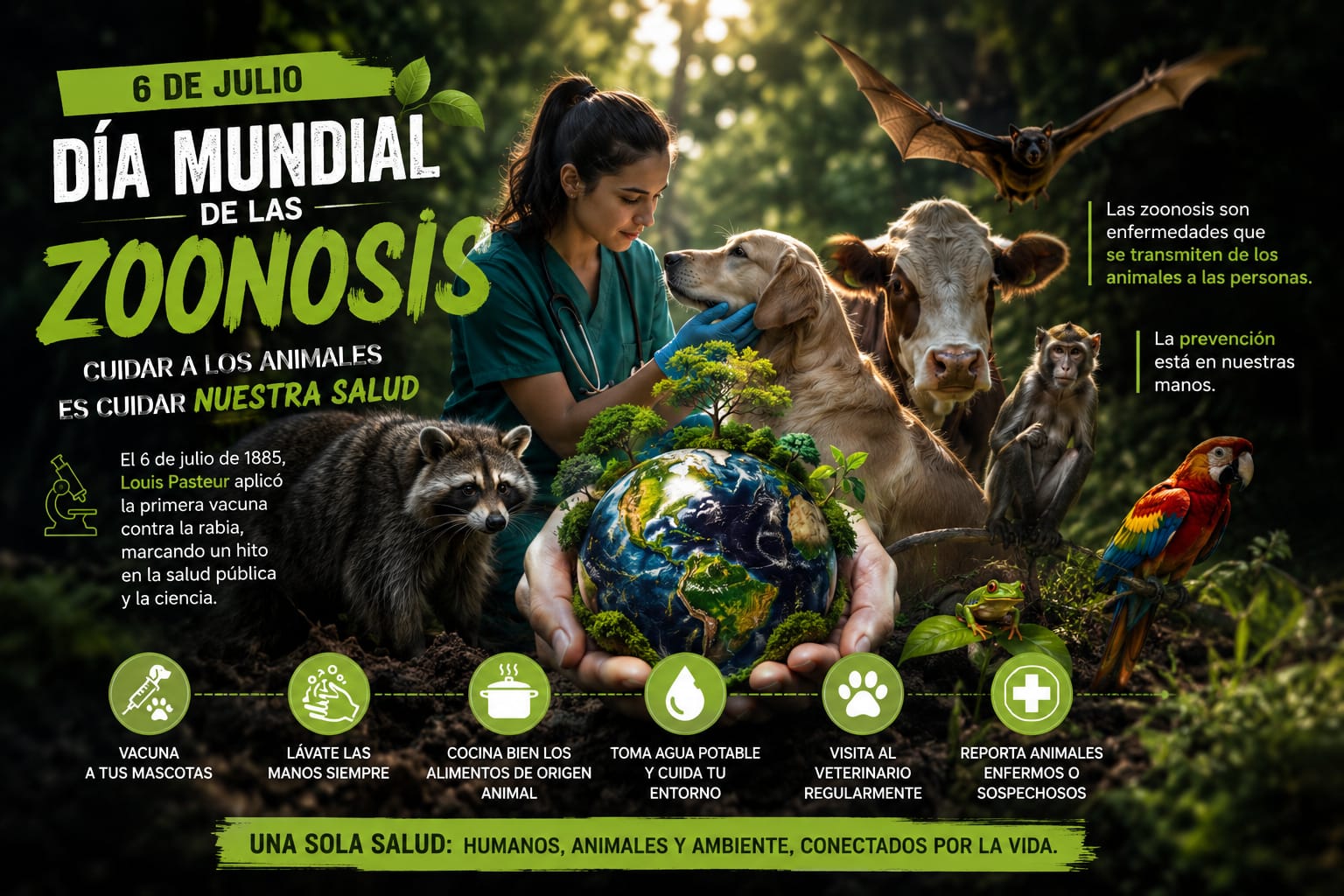 El Día Mundial de las Zoonosis nos recuerda que la salud humana, animal y ambiental están estrechamente conectadas.
